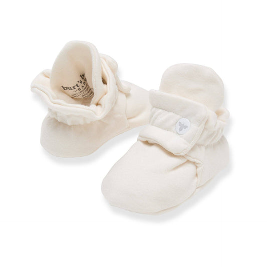 Solid Organic Cotton Baby Booties - Eggshell: Eggshell