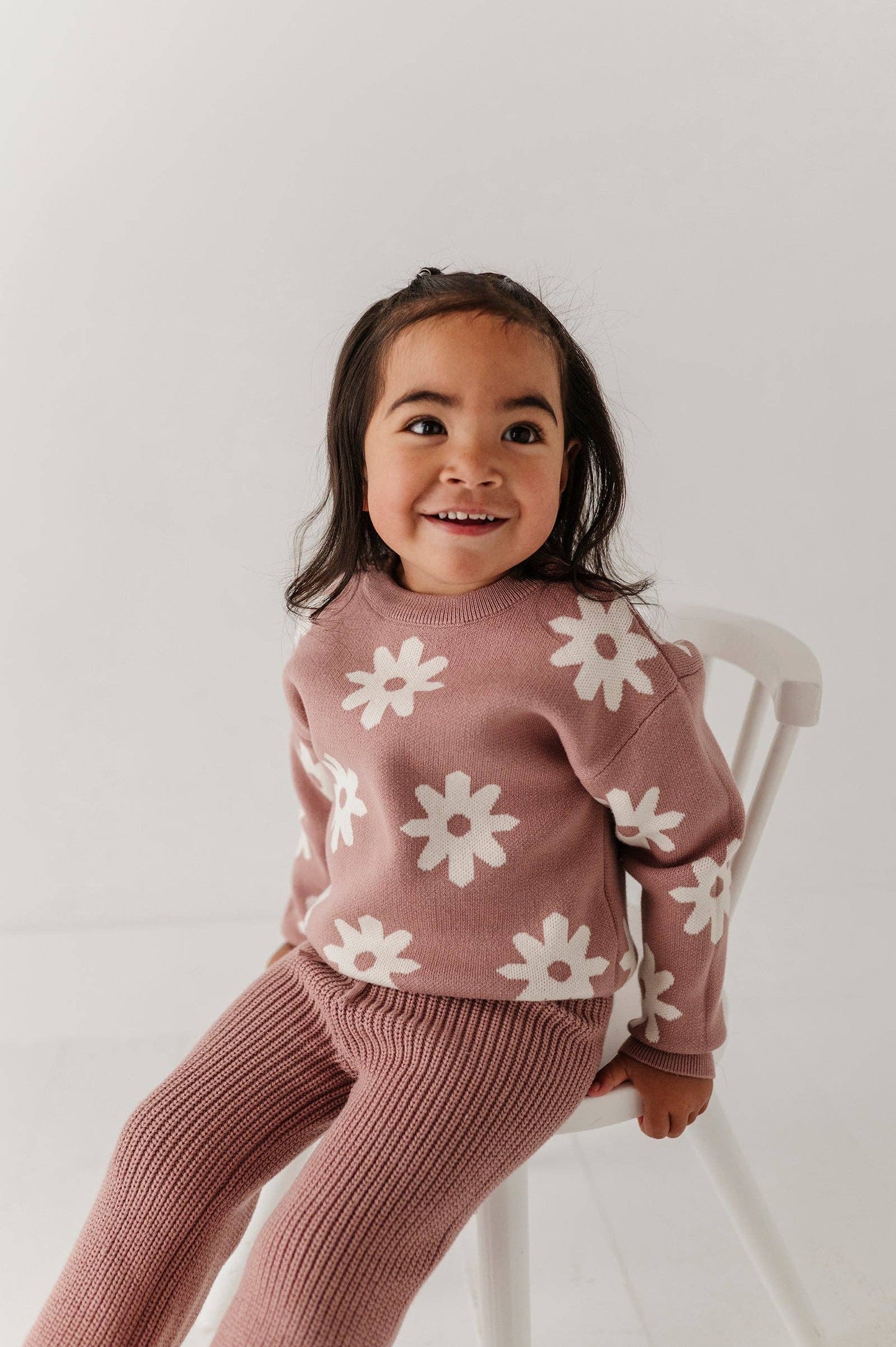 Babysprouts Knit Sweater: Rose Daisies