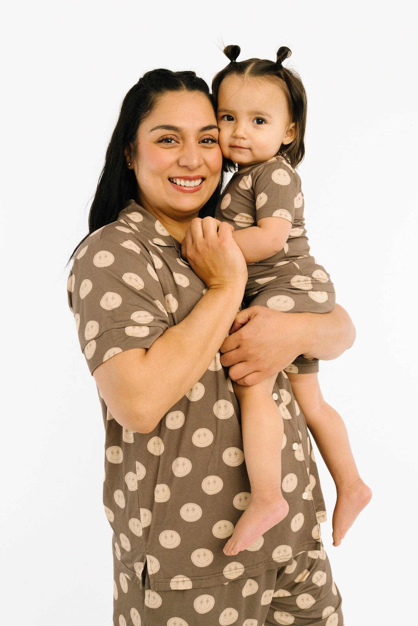 Neutral Smileys Bamboo Shorts Set: 5T