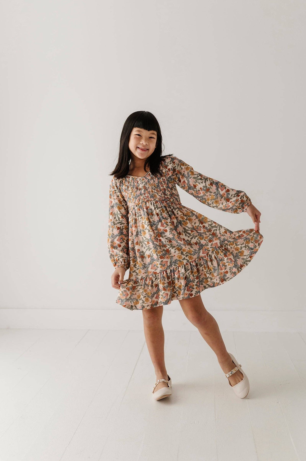 Avery & Alexander Mitered Smocked Front Babydoll Dress