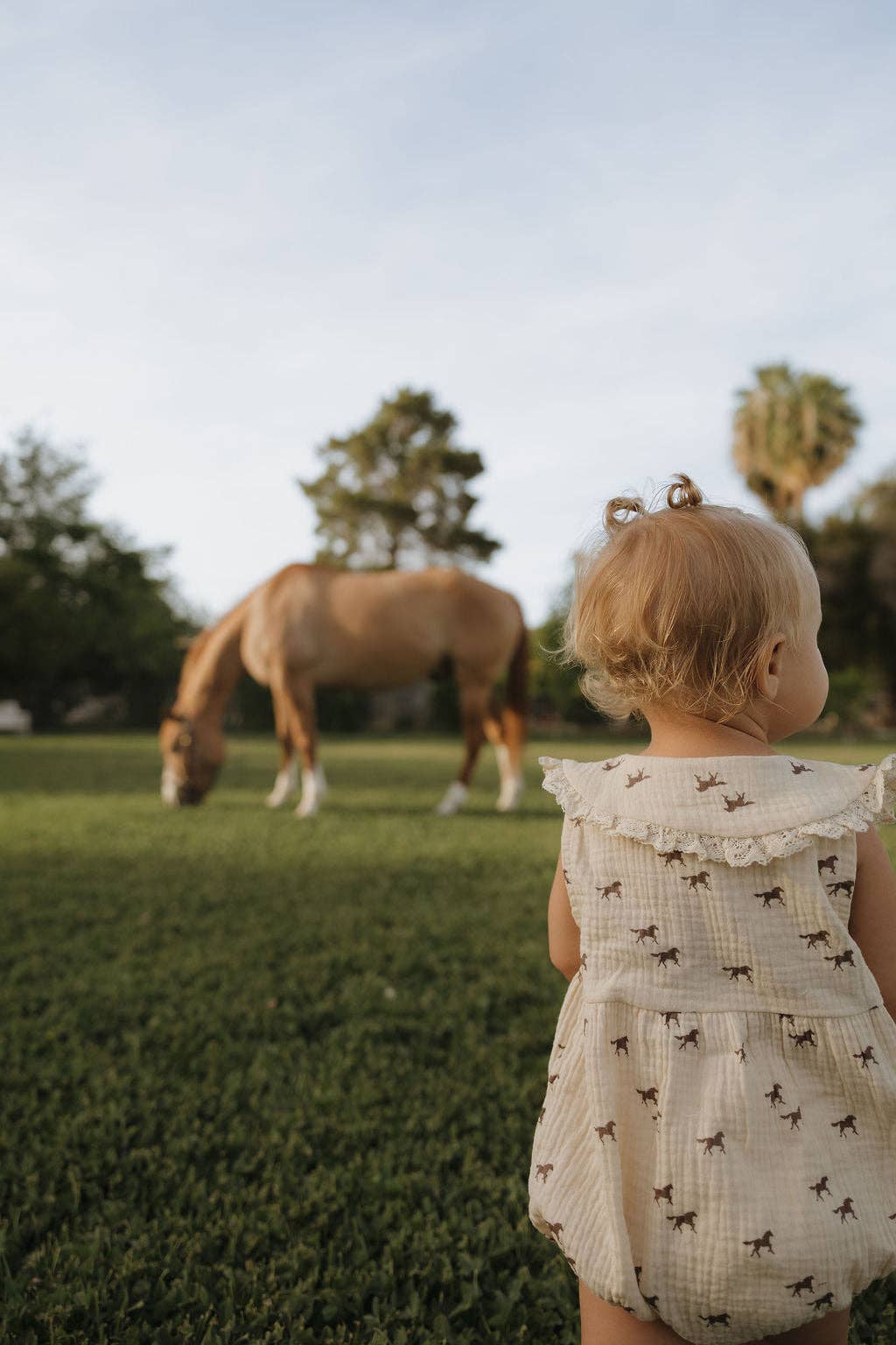 Muslin Romper | Wild Horses: 0-3 Months