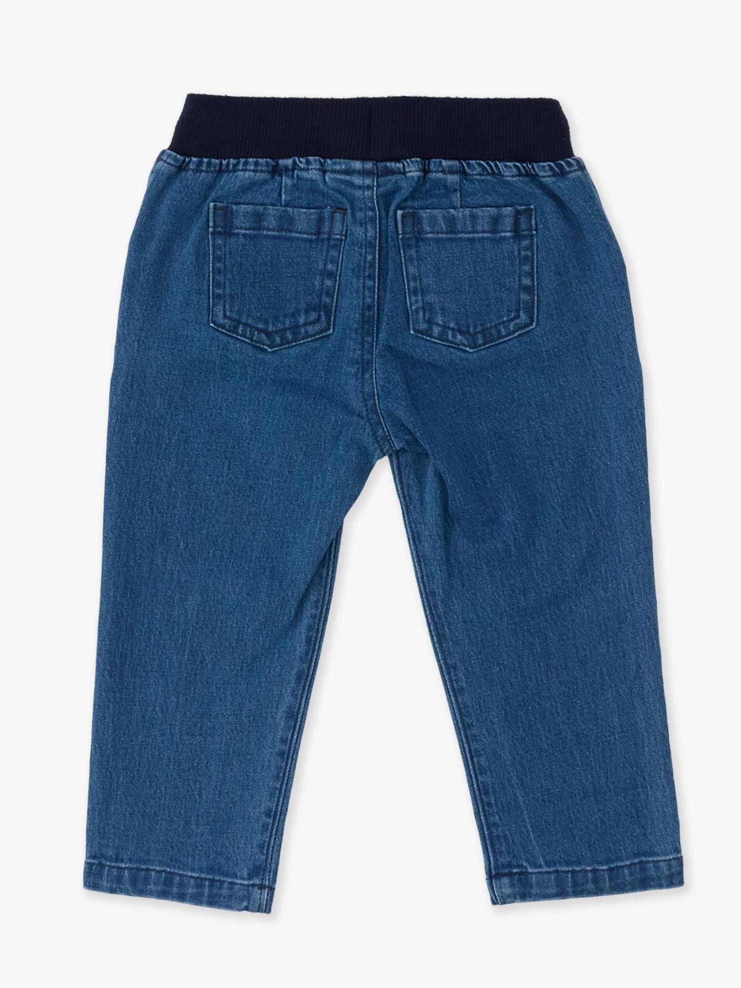Boys Medium Wash Stretch Denim Pull-on Jeans: Blue