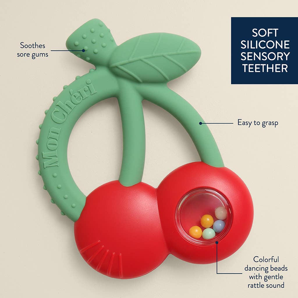 Bitzy Shake™ - Silicone Teether with Rattle: Goose