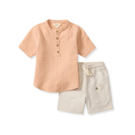 Muslin Boy Shirt & Shorts Set