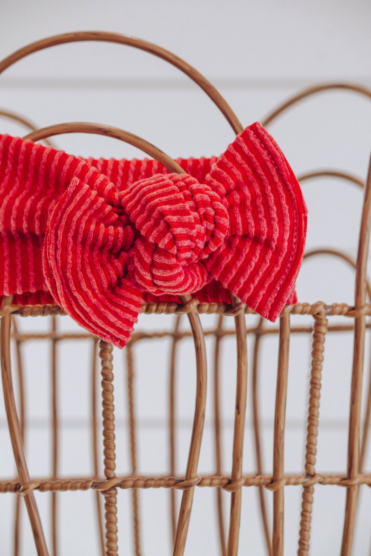 Red Crinkle  + Tie on Headwrap  : One Size (4months+)