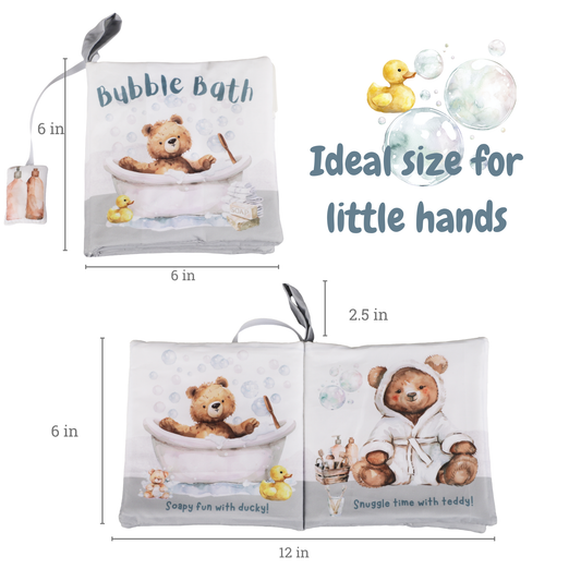 Bubble Bath 10-Page Crinkle Cloth Book for Babies & Toddlers