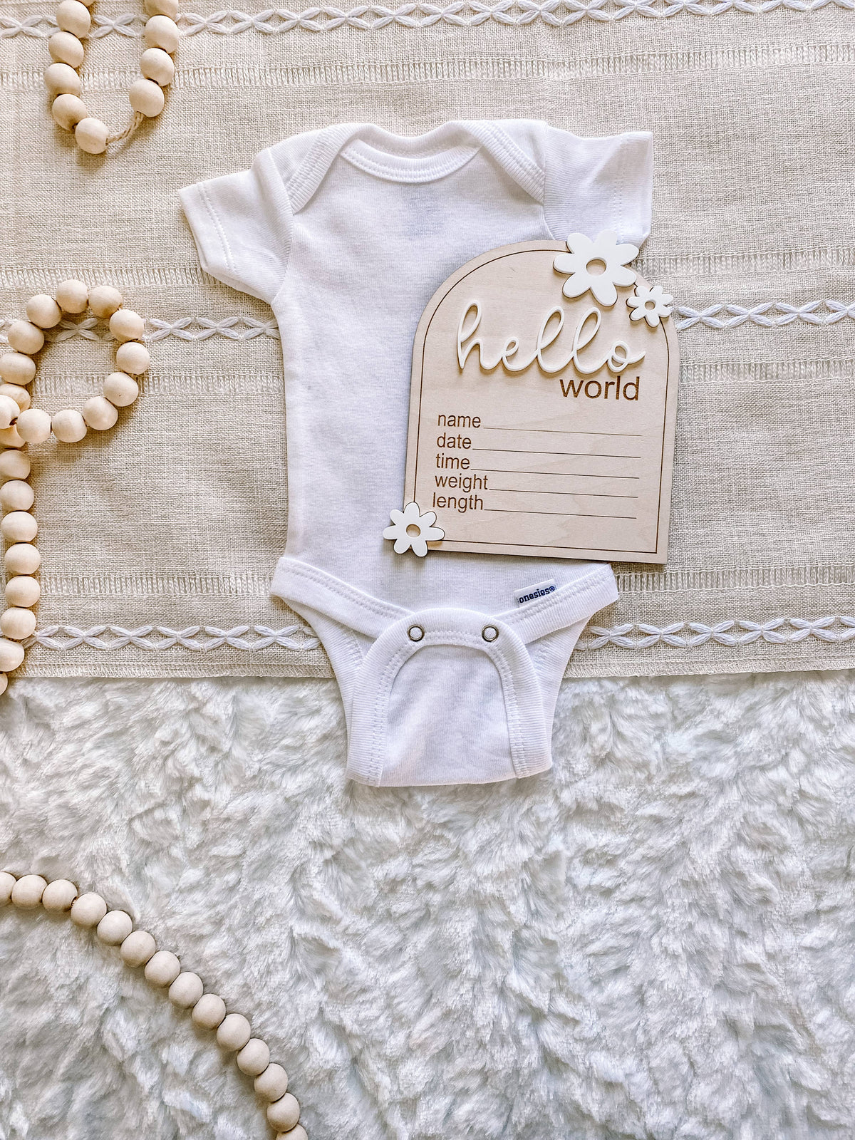 Wooden Monthly Milestone Set - Daisy: Blush / 12 Months (12 pc)