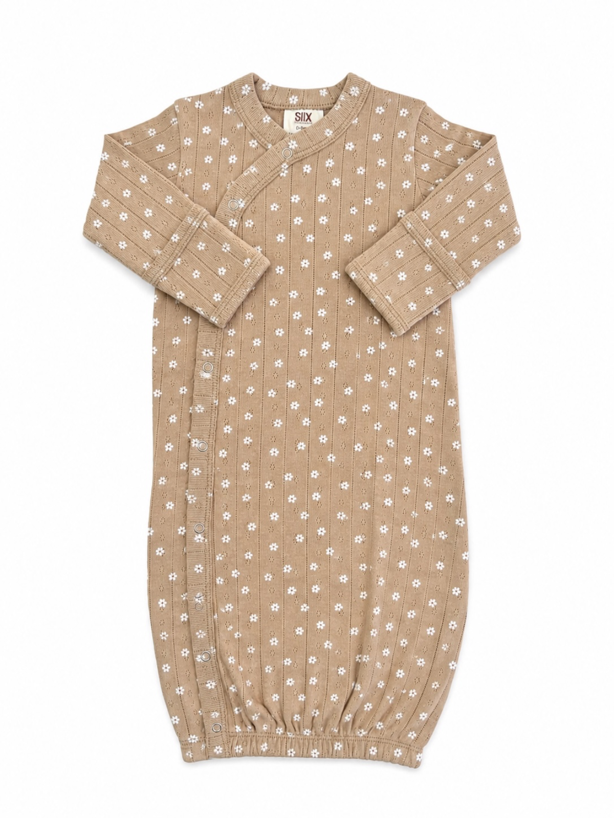 Almond Bloom / Organic Pointelle Gown: 0 - 3 mo.