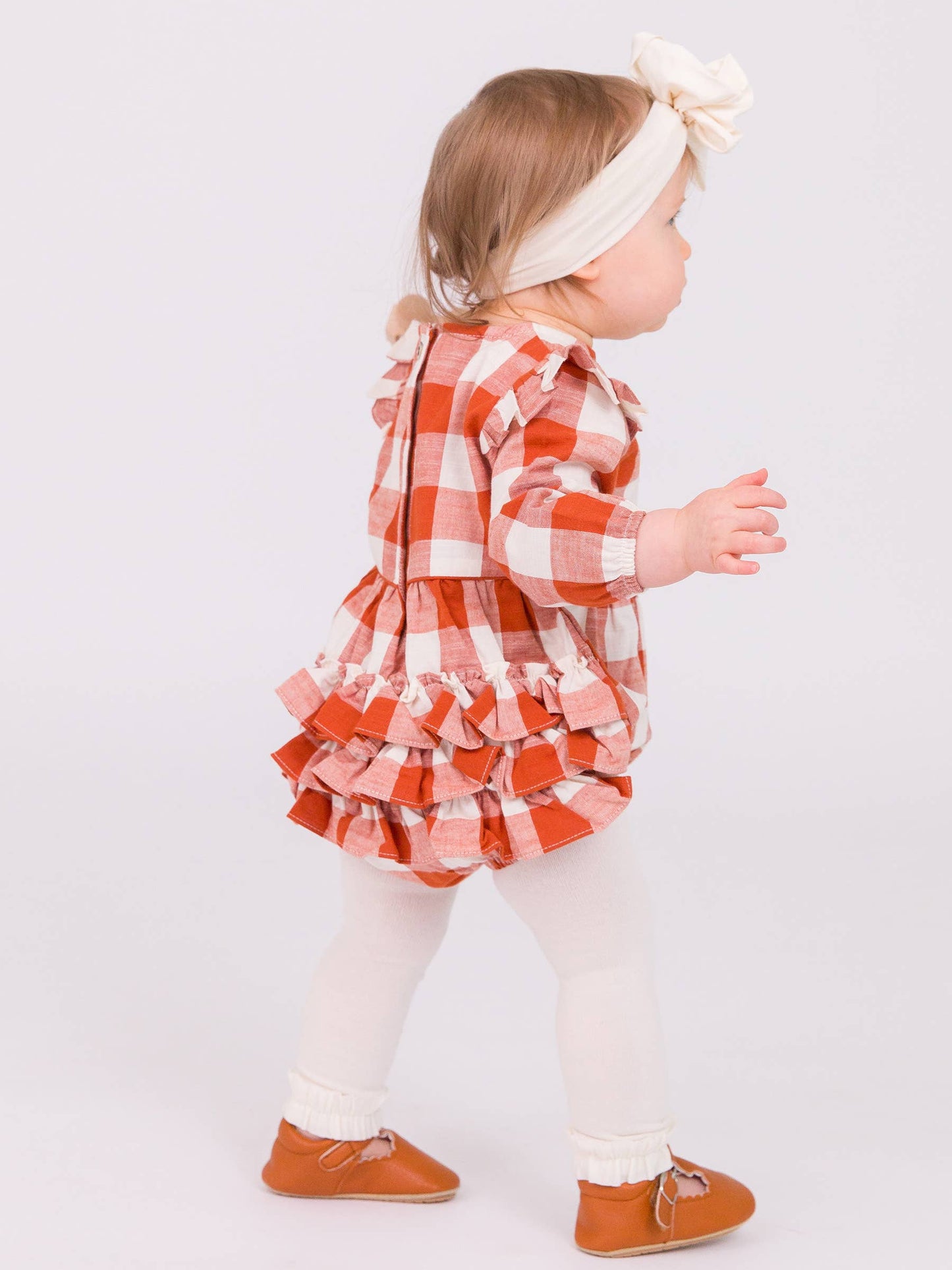 Girls Ivory Footless Ruffle Tights: Off-White