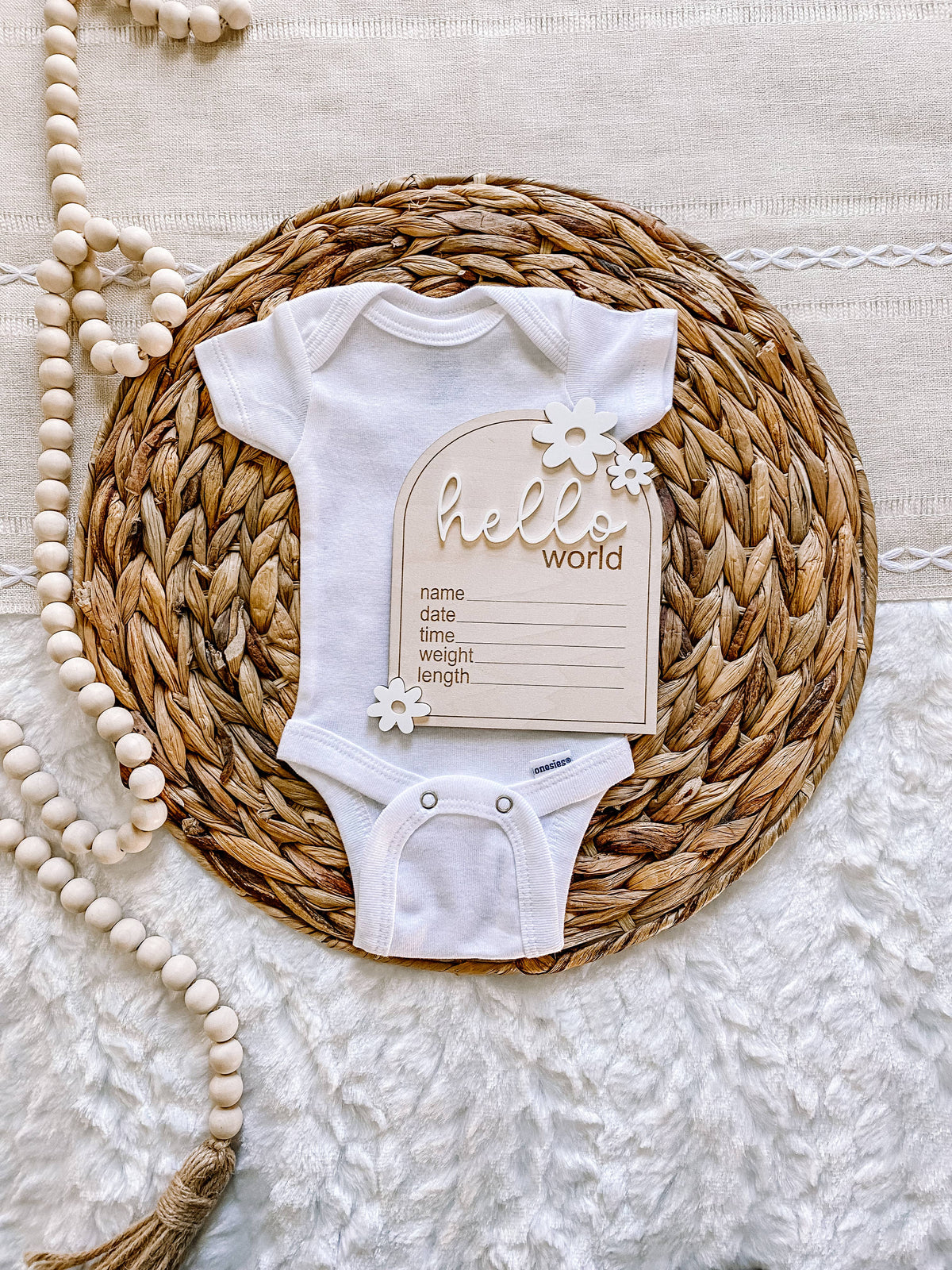 Wooden Monthly Milestone Set - Daisy: Blush / 12 Months (12 pc)