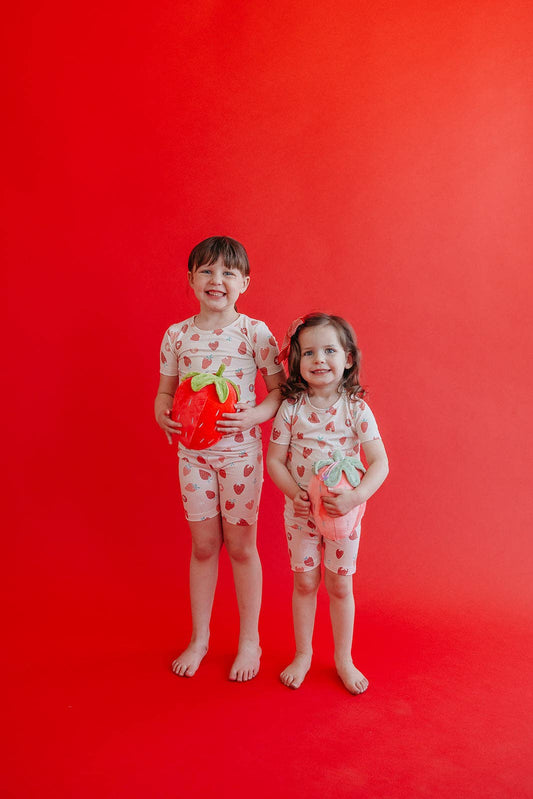 2pc Short Sleeve Pajama Set - Strawberry