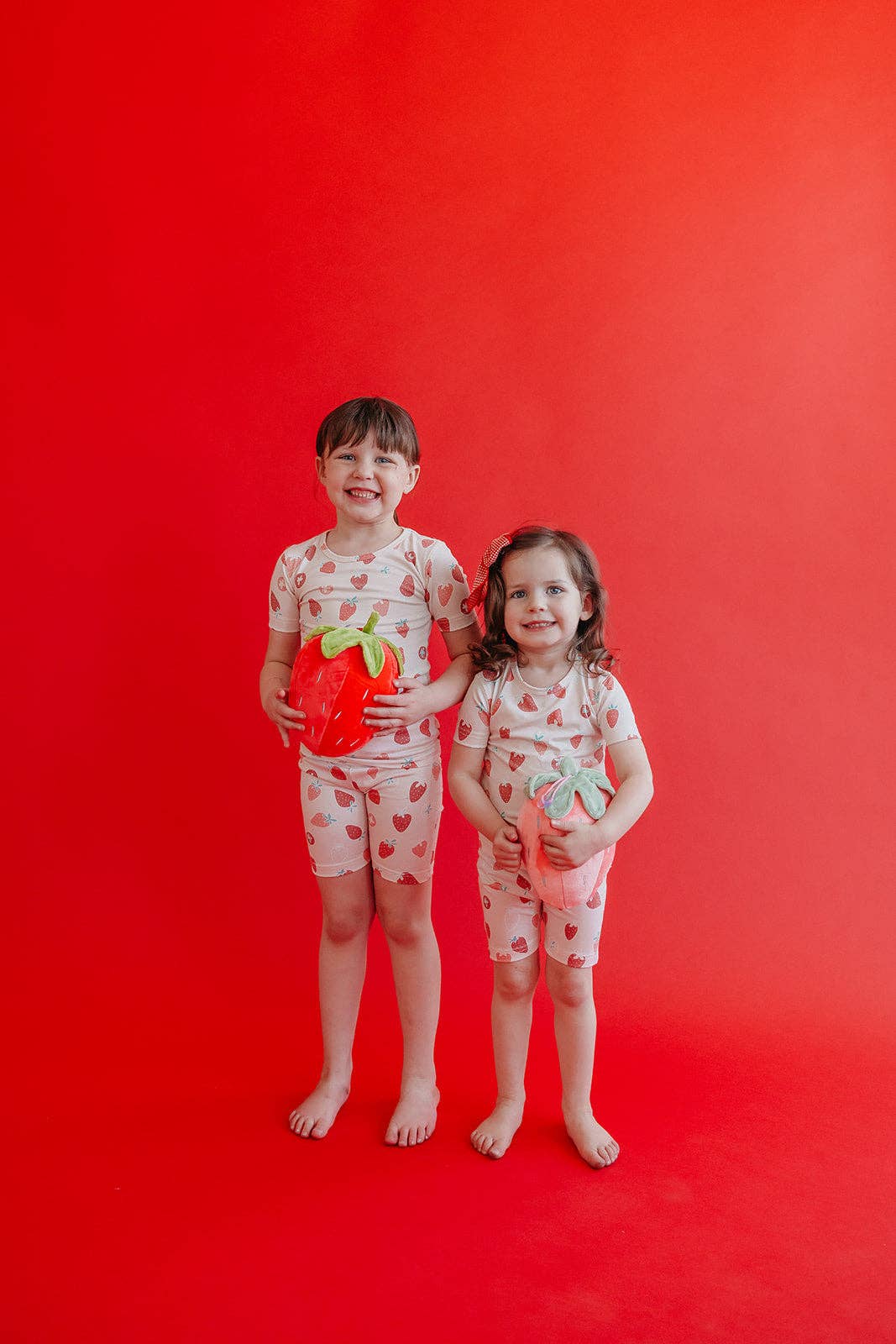 2pc Short Sleeve Pajama Set - Strawberry: 4T