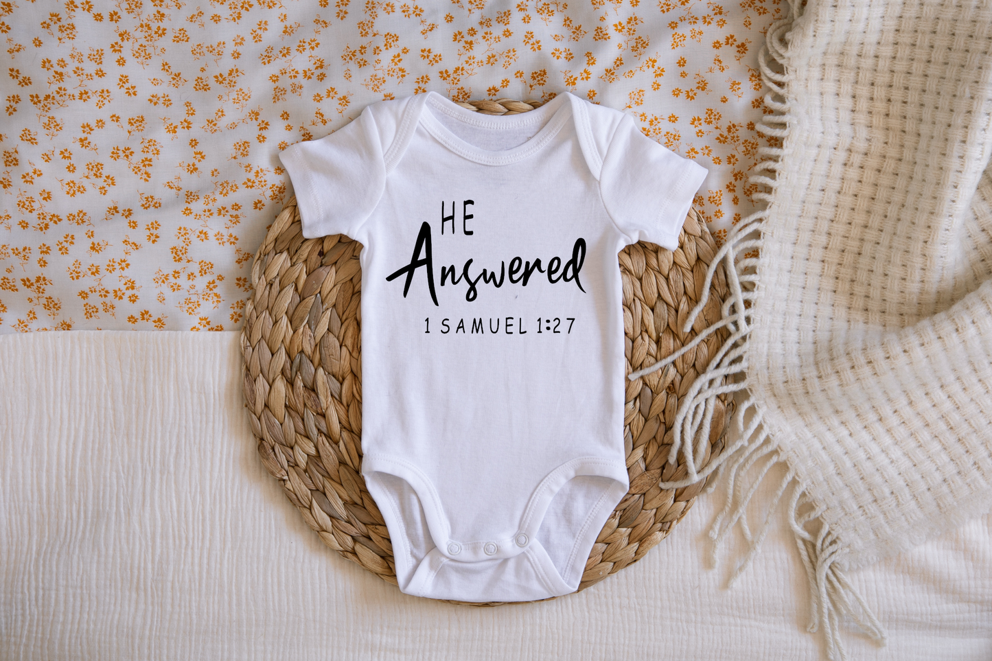 He Answered Pregnancy Announcement Onesie: NEWBORN