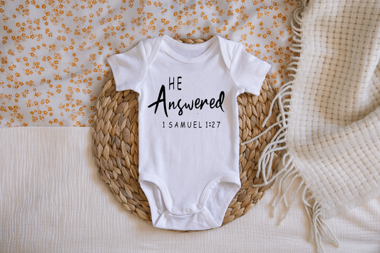 He Answered Pregnancy Announcement Onesie: NEWBORN