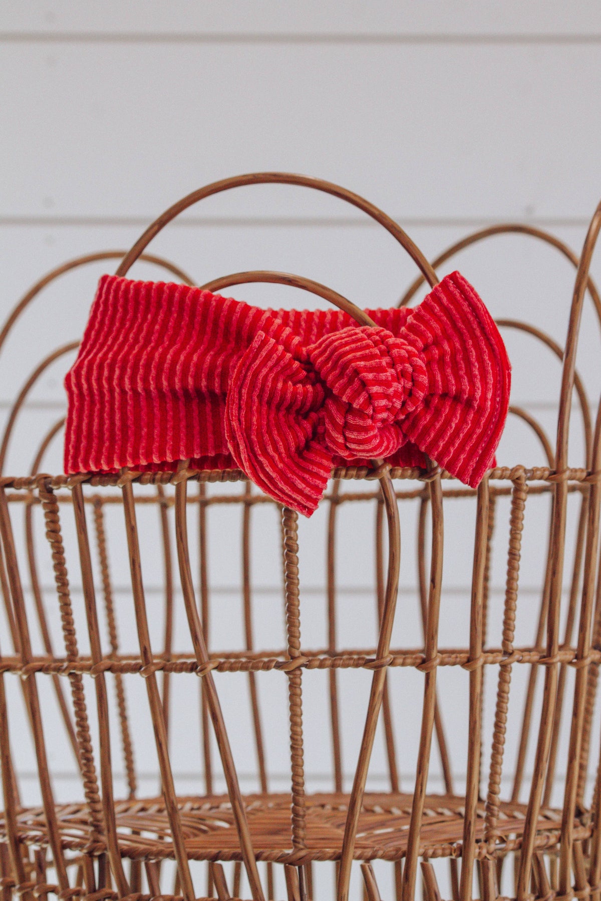 Red Crinkle  + Tie on Headwrap  : One Size (4months+)