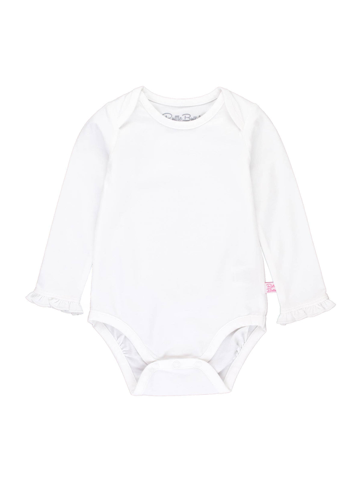 Baby Girls White Knit Long Sleeve Ruffle Bodysuit