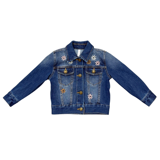 Babysprouts Girl's Denim Jacket: Dark Blue Wash