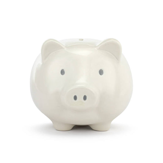 Neutral Ceramic Classic Piggy Bank - 7x5.5x6in