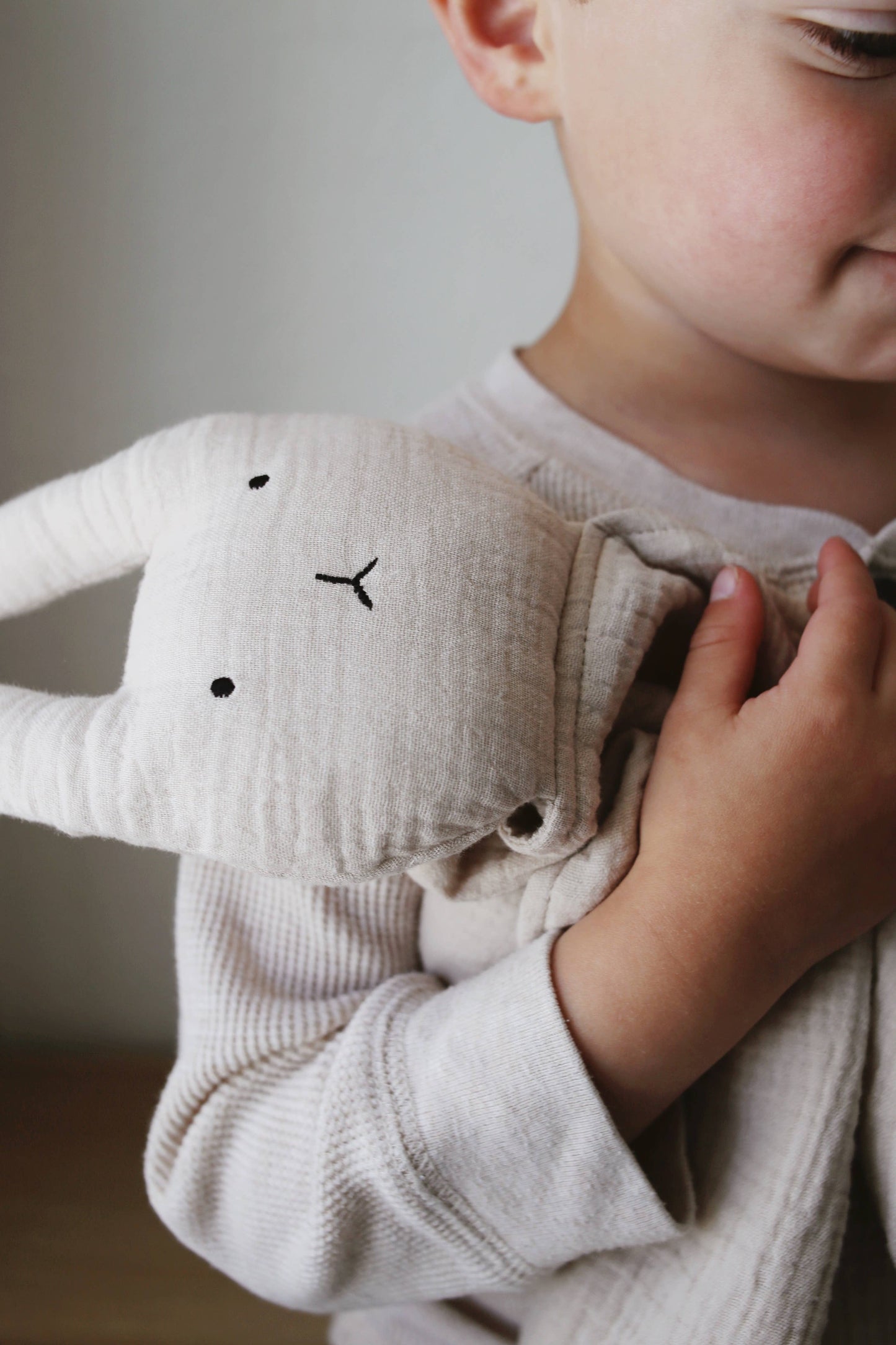 Organic Cotton Muslin Natural Sand Bunny Lovey Blanket