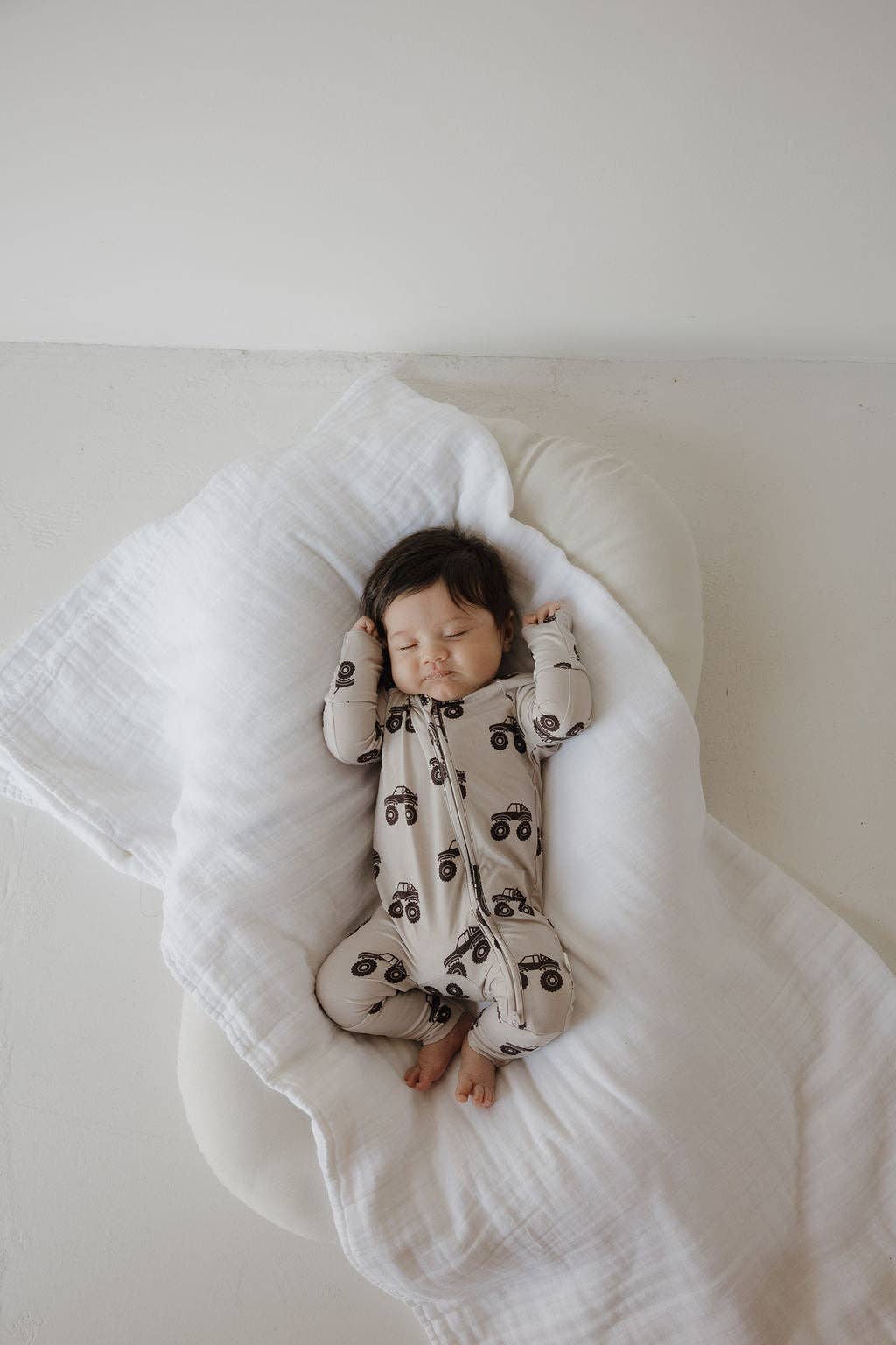 Bamboo Zip Pajamas | Monster Truck: 0-3 Months