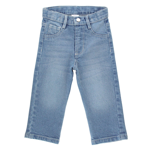 Boys Light Wash Denim Jeans: Blue