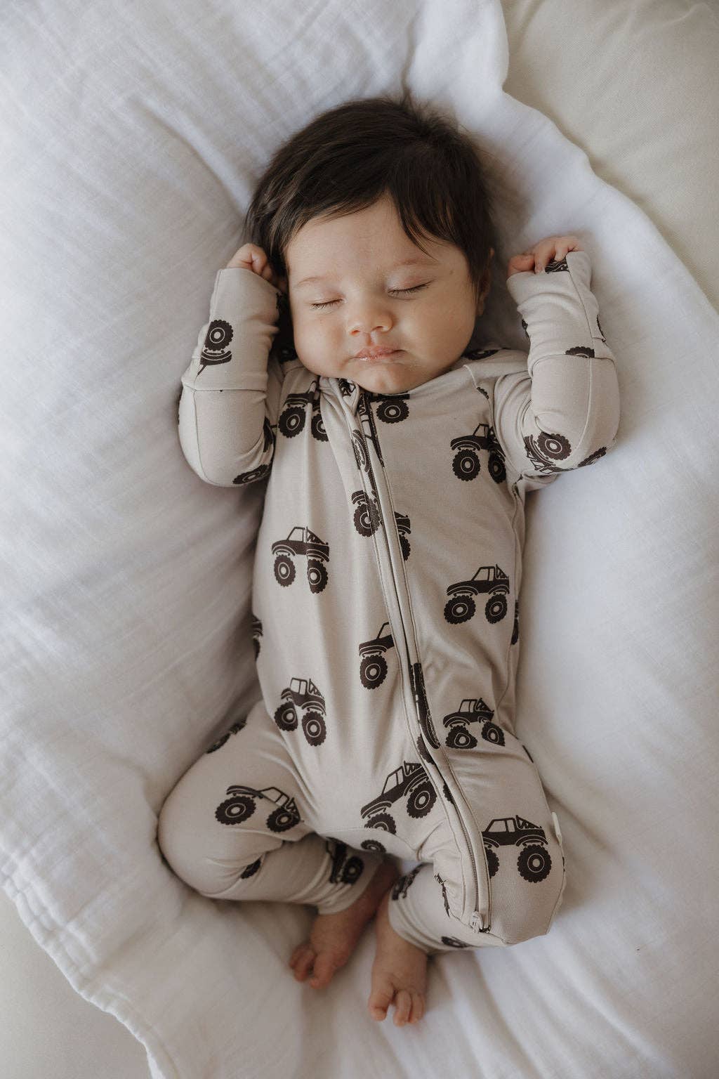 Bamboo Zip Pajamas | Monster Truck: 6-12 Months