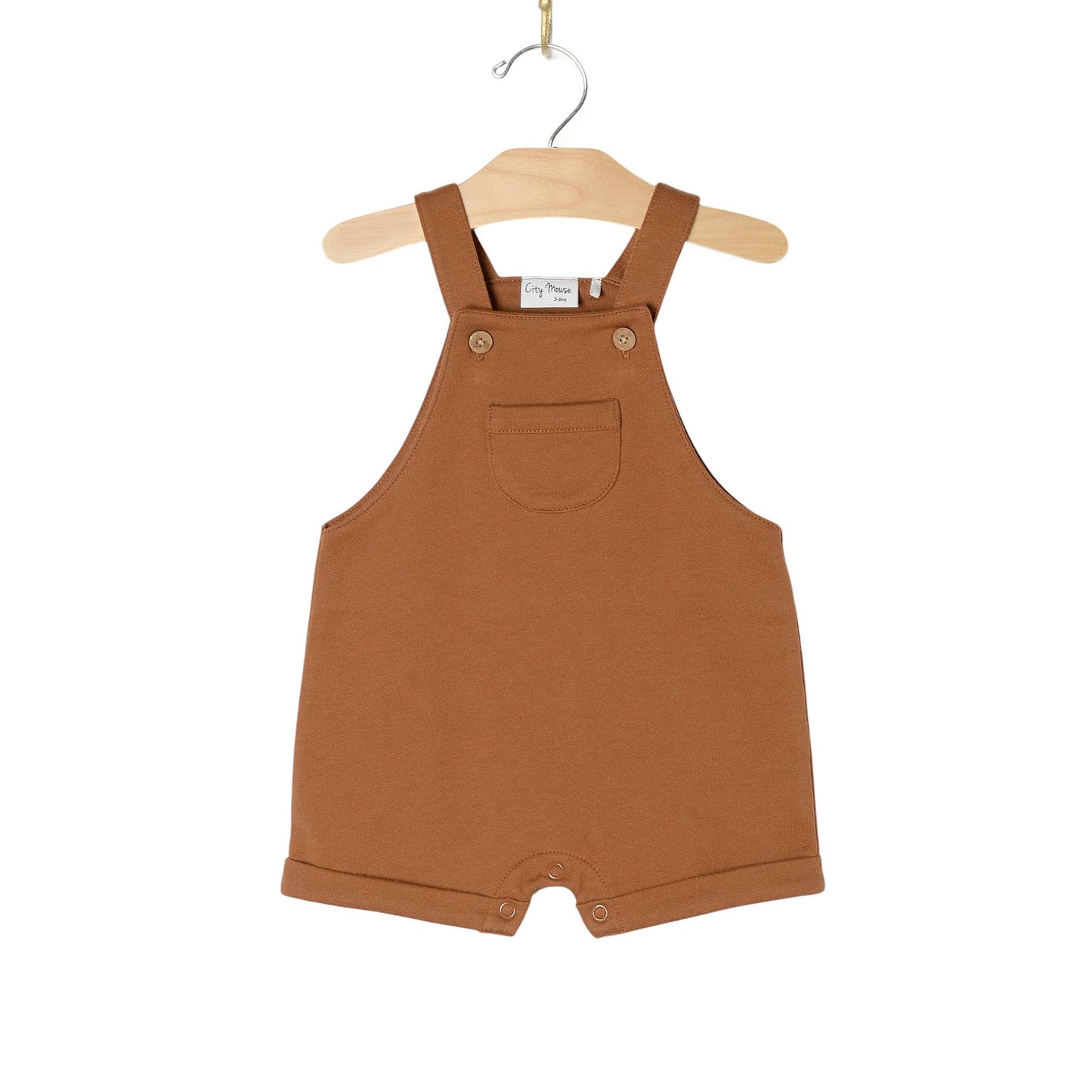 Baby Spring Summer Shortie Overall- Toffee: 12-18m