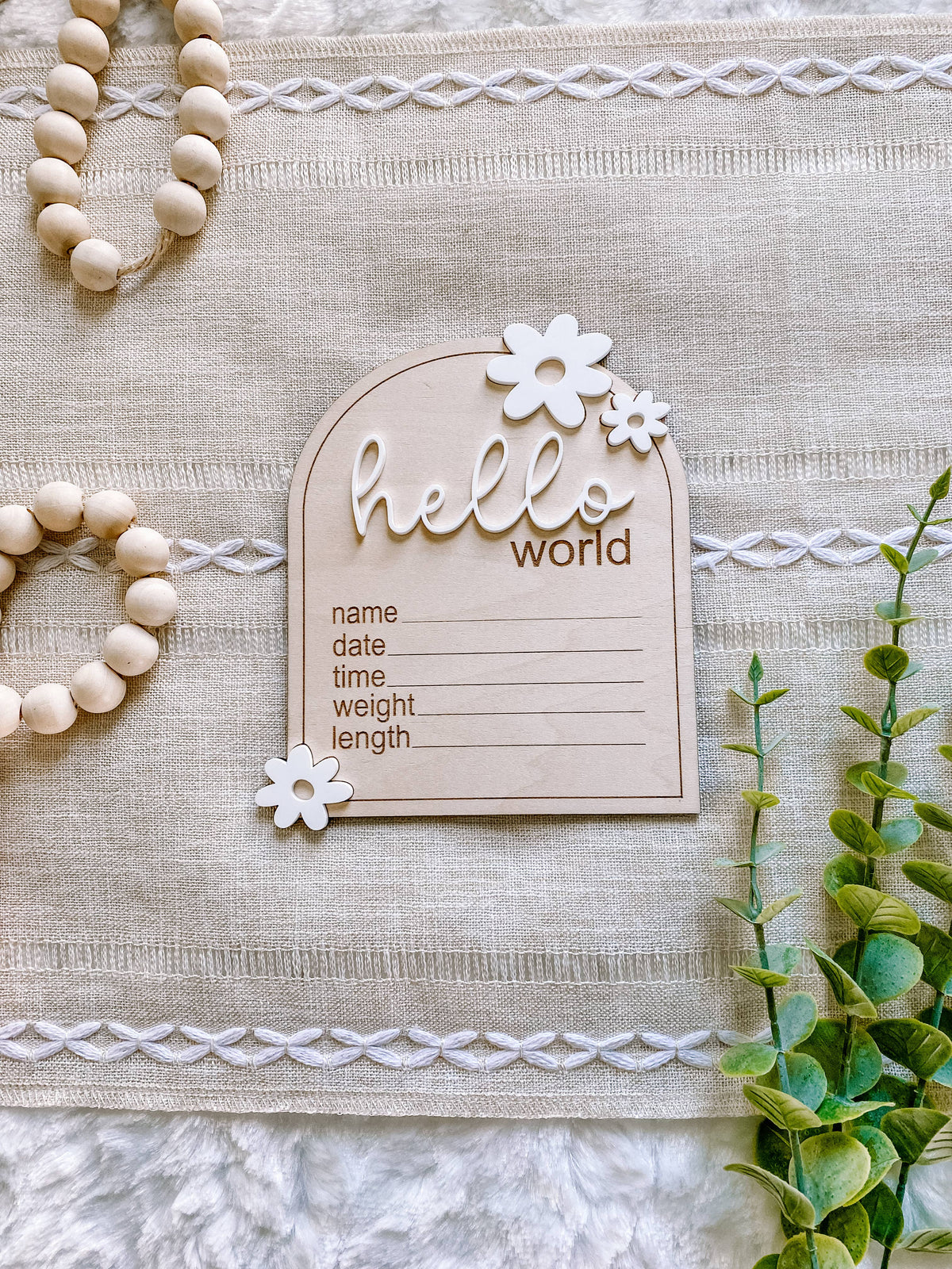 Wooden Monthly Milestone Set - Daisy: Blush / 12 Months (12 pc)