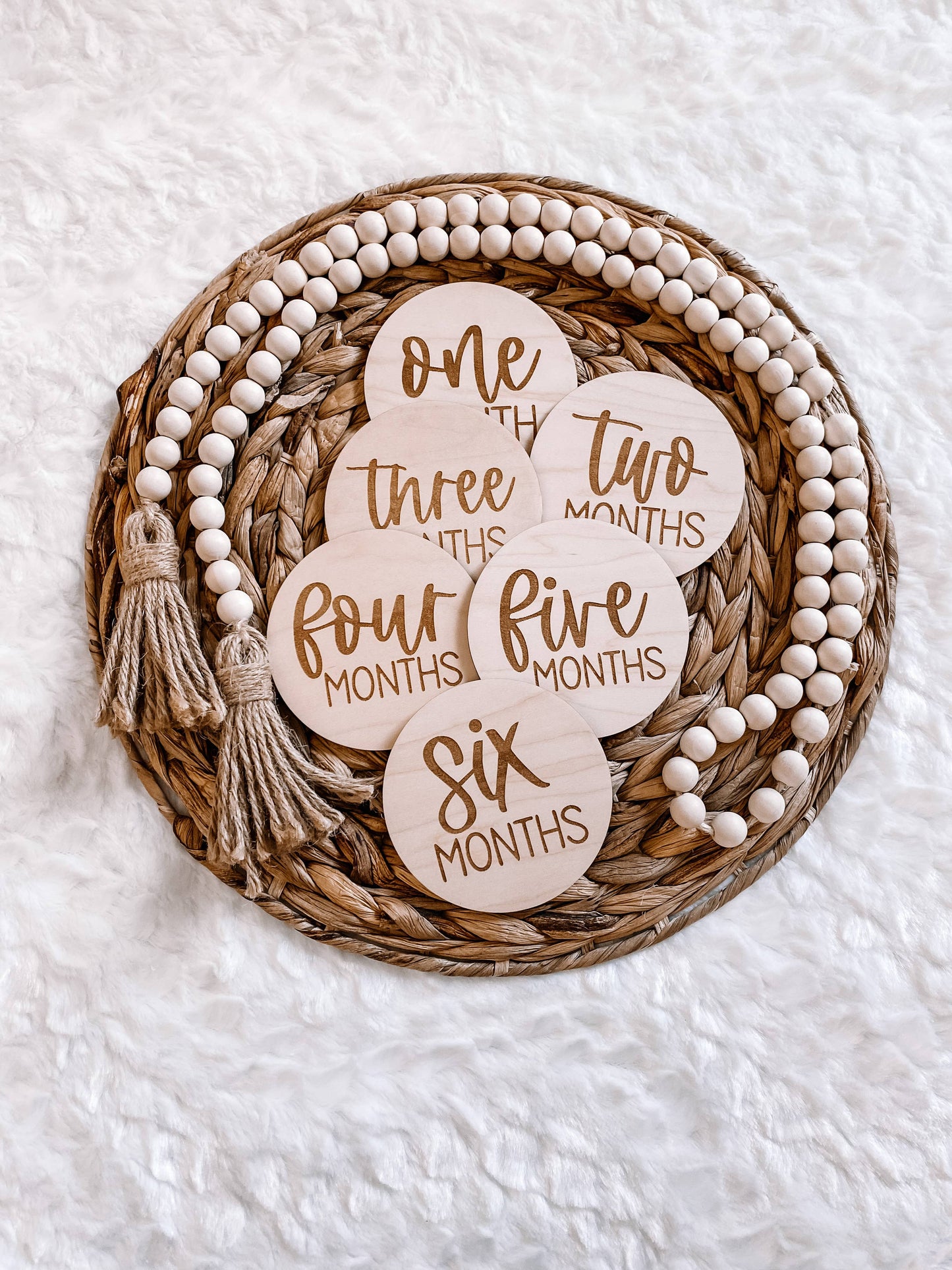Wooden Monthly Milestone Disc Set: 12 pc set