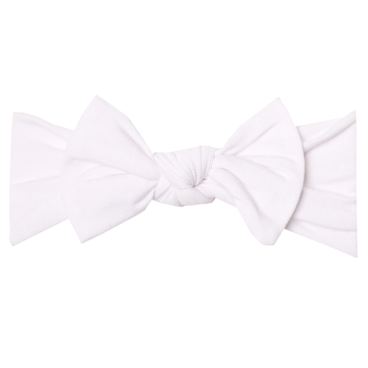 Copper Pearl Knit Headband Bow - Dove