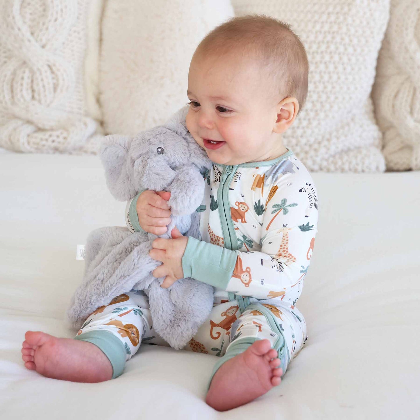 Safari Snuggles Convertible Zip Romper: 3-6 months
