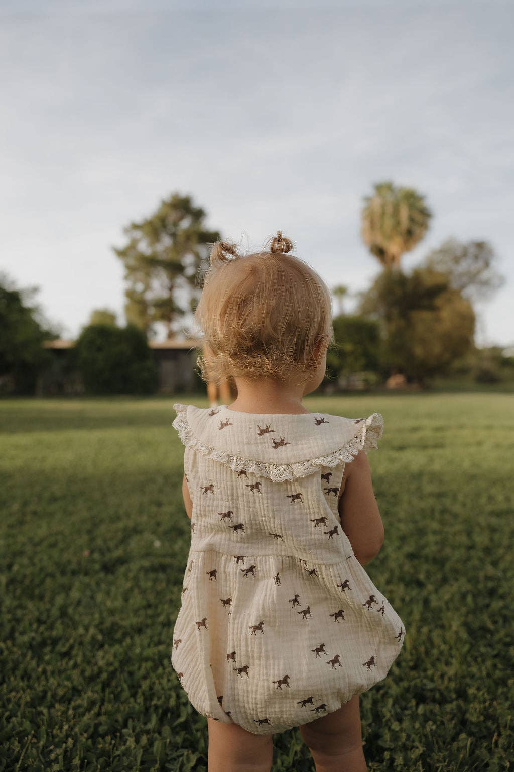 Muslin Romper | Wild Horses: 0-3 Months