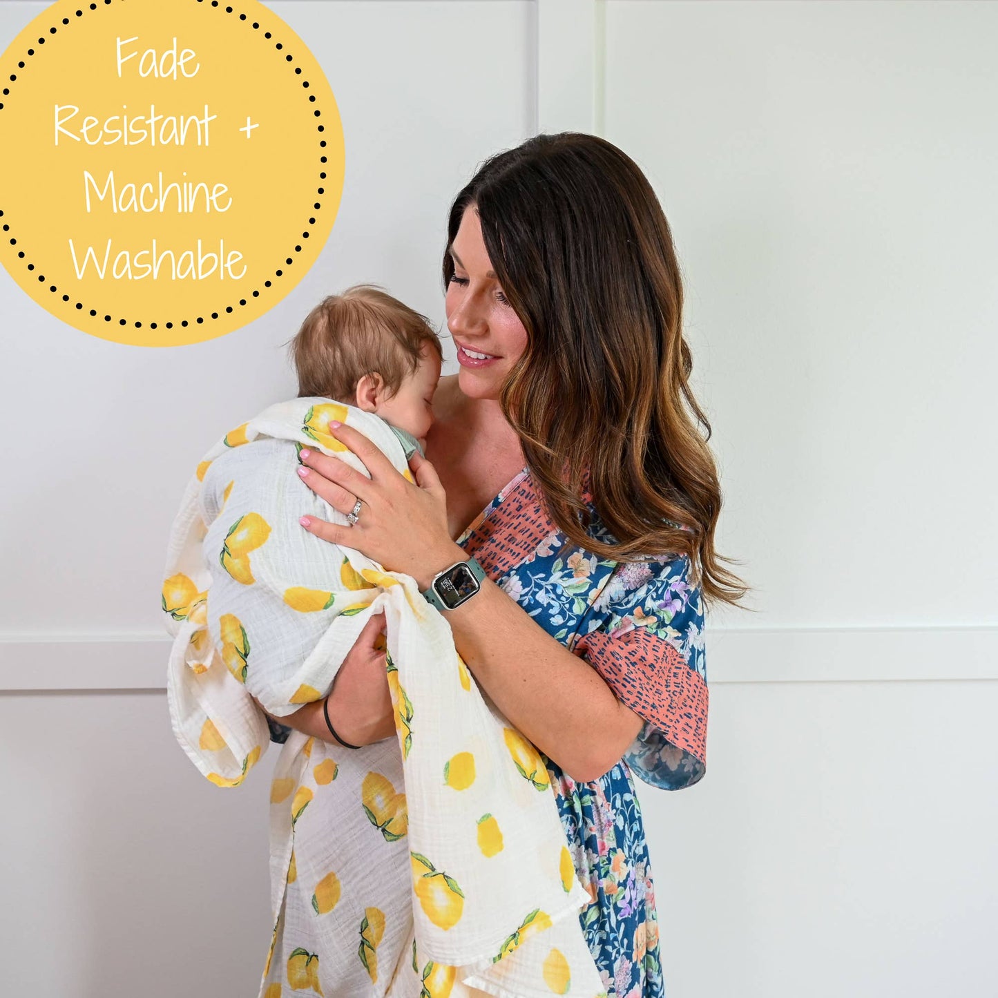 Baby Muslin Swaddle Blanket 47x47 Lemons