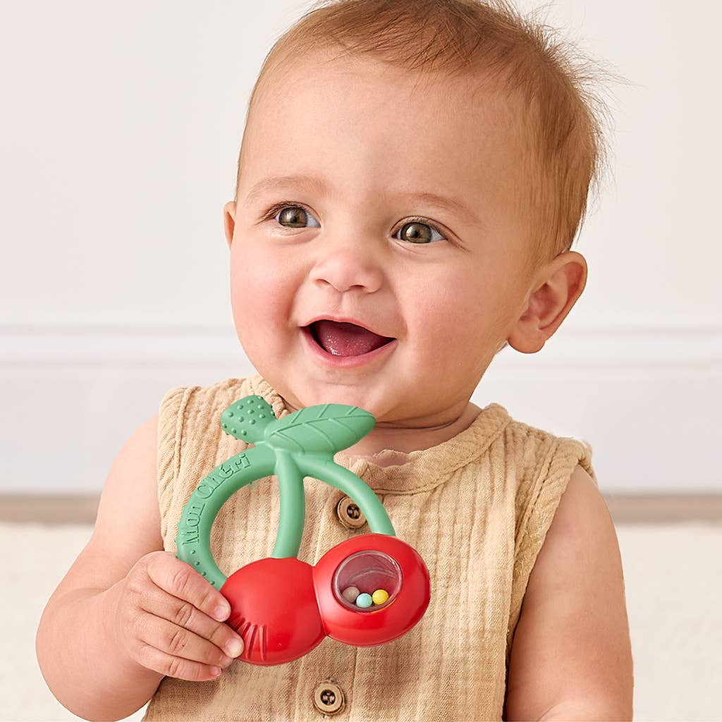 Bitzy Shake™ - Silicone Teether with Rattle: Goose