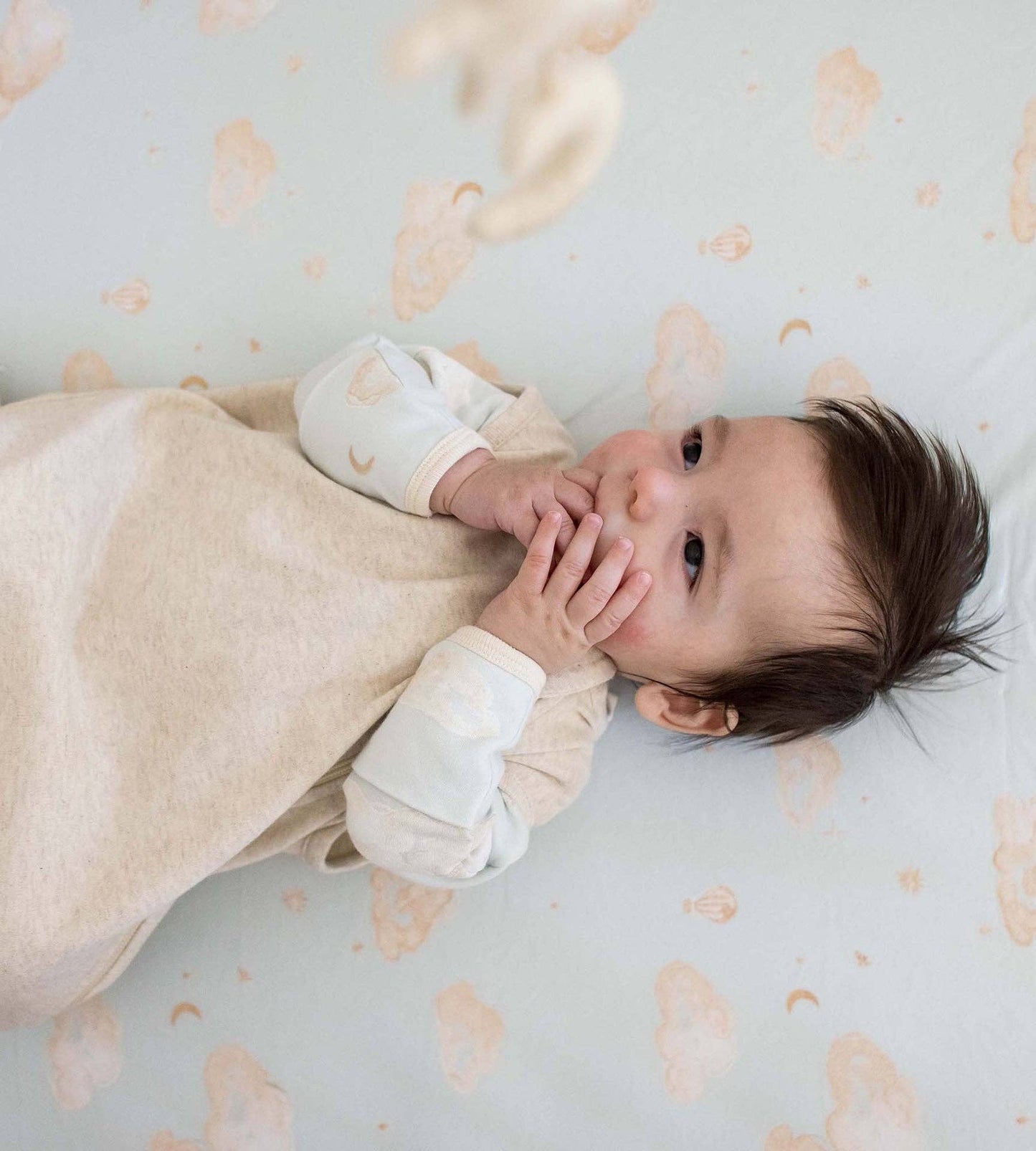 Solid Organic Lightweight Beekeeper™ Wearable Baby Blanket - Oatmeal: Oatmeal / Medium