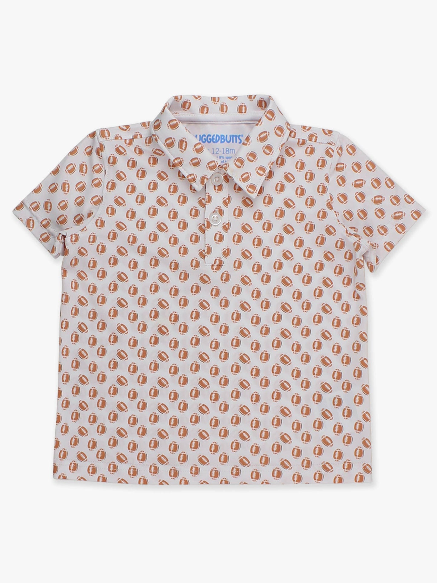 Boys Football Frenzy Knit Short Sleeve Performance Polo: White / 6