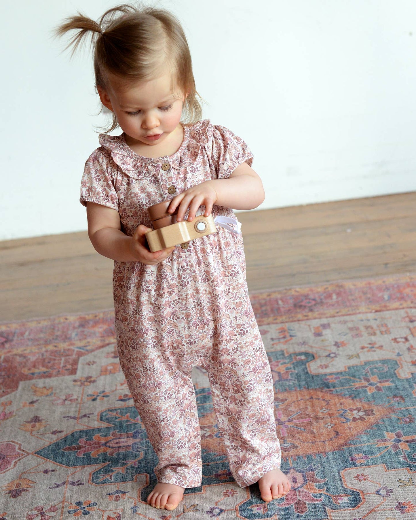 Baby Spring Frill Collar Romper- Spring Bouquet: 0-3M