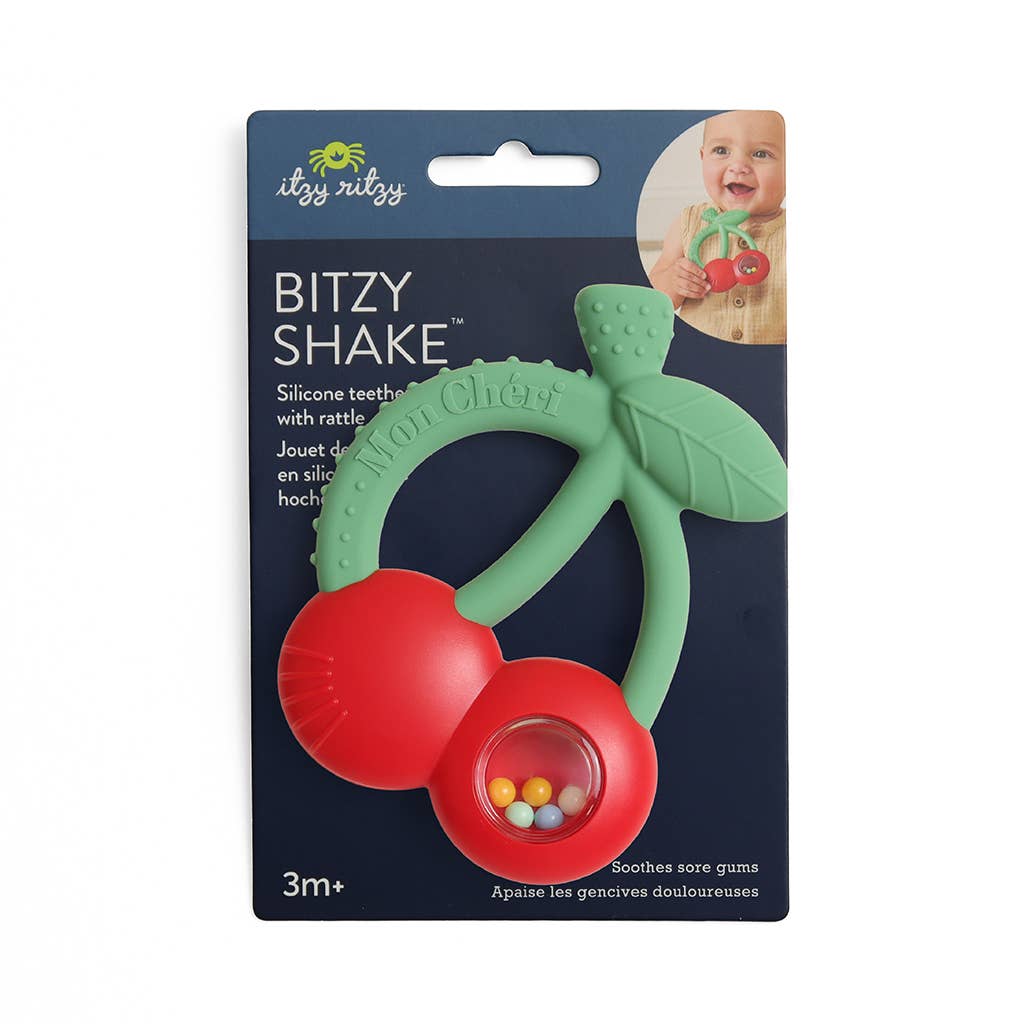 Bitzy Shake™ - Silicone Teether with Rattle: Goose