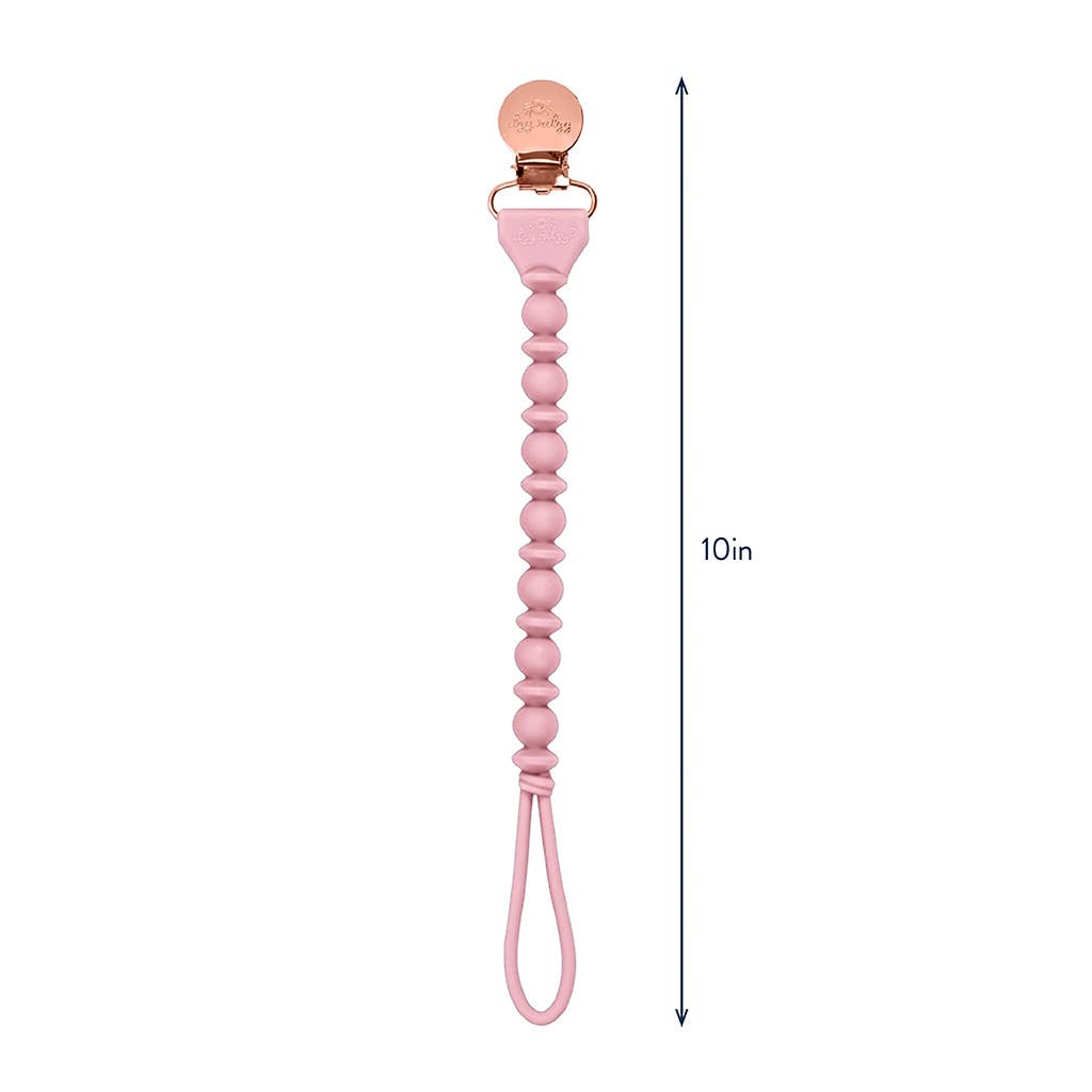 Itzy Paci Strap™ Silicone One-Piece Pacifier Clips: Blue Beaded