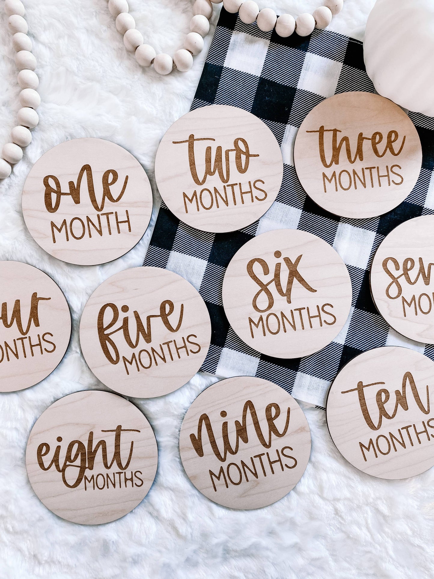 Wooden Monthly Milestone Disc Set: 12 pc set