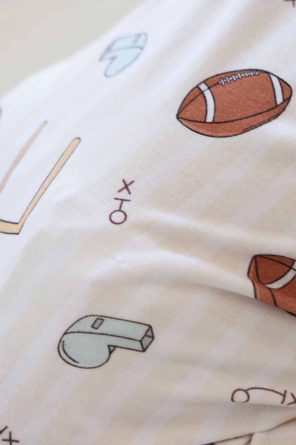 Tiny Touchdowns Convertible Zip Romper | Neutral: 12-18 months