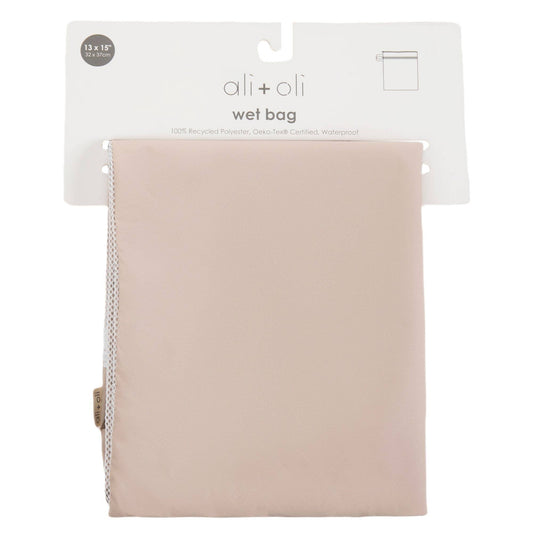 Dual-Compartment Wet/Dry Bag with Mesh Pocket (Taupe)