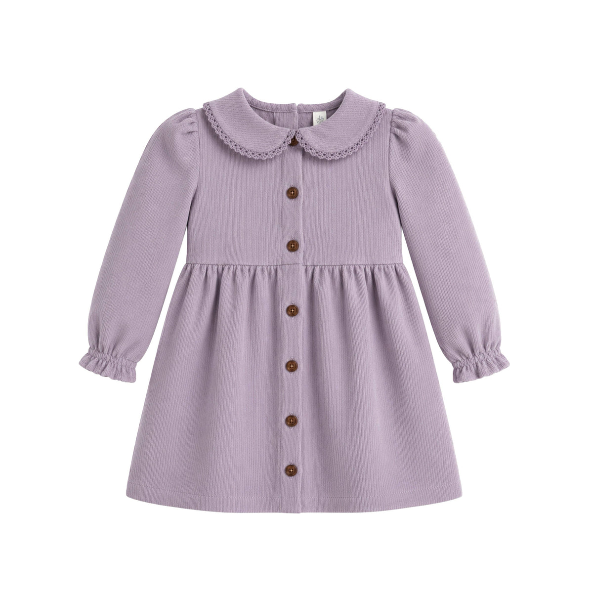 Ginny Fine Corduroy Peter Pan Collar Dress - Lavender