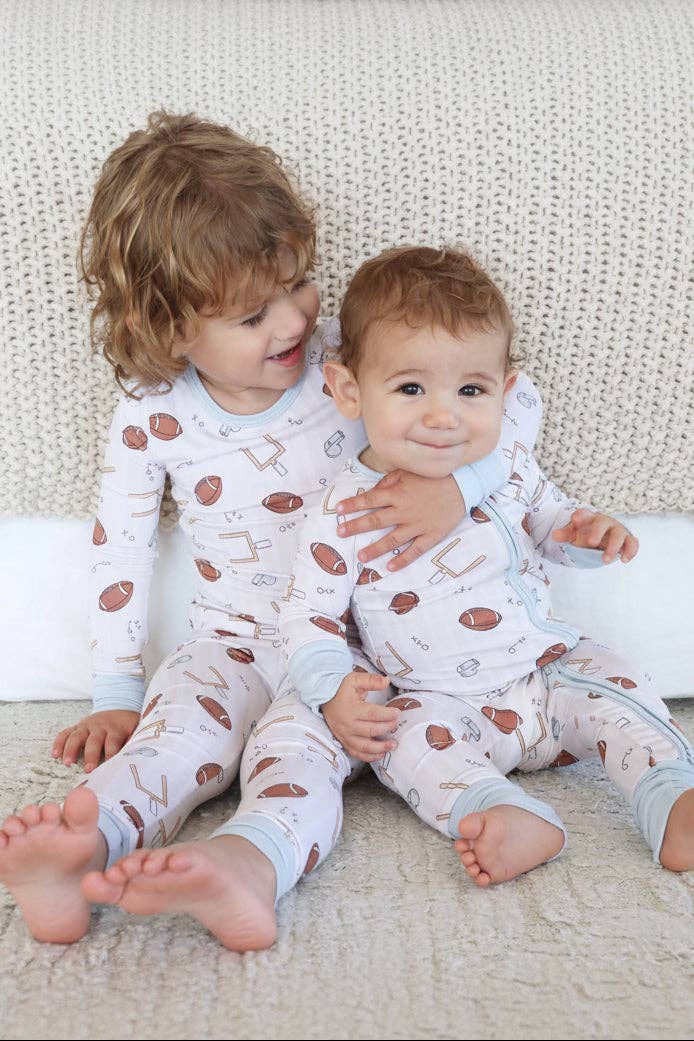 Tiny Touchdowns Convertible Zip Romper | Neutral: 18-24 months