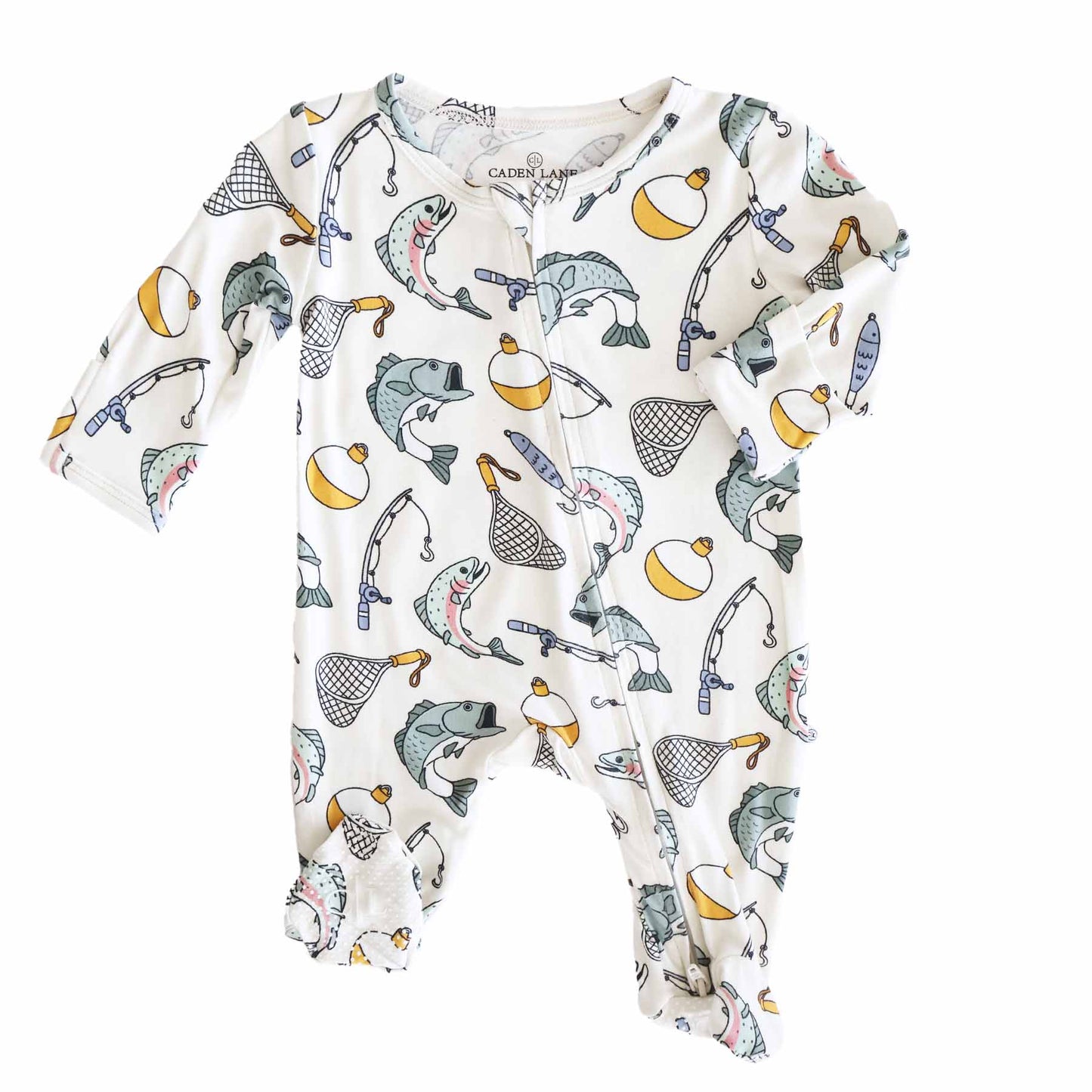 Catch of the Day Zipper Footie: 3-6 months