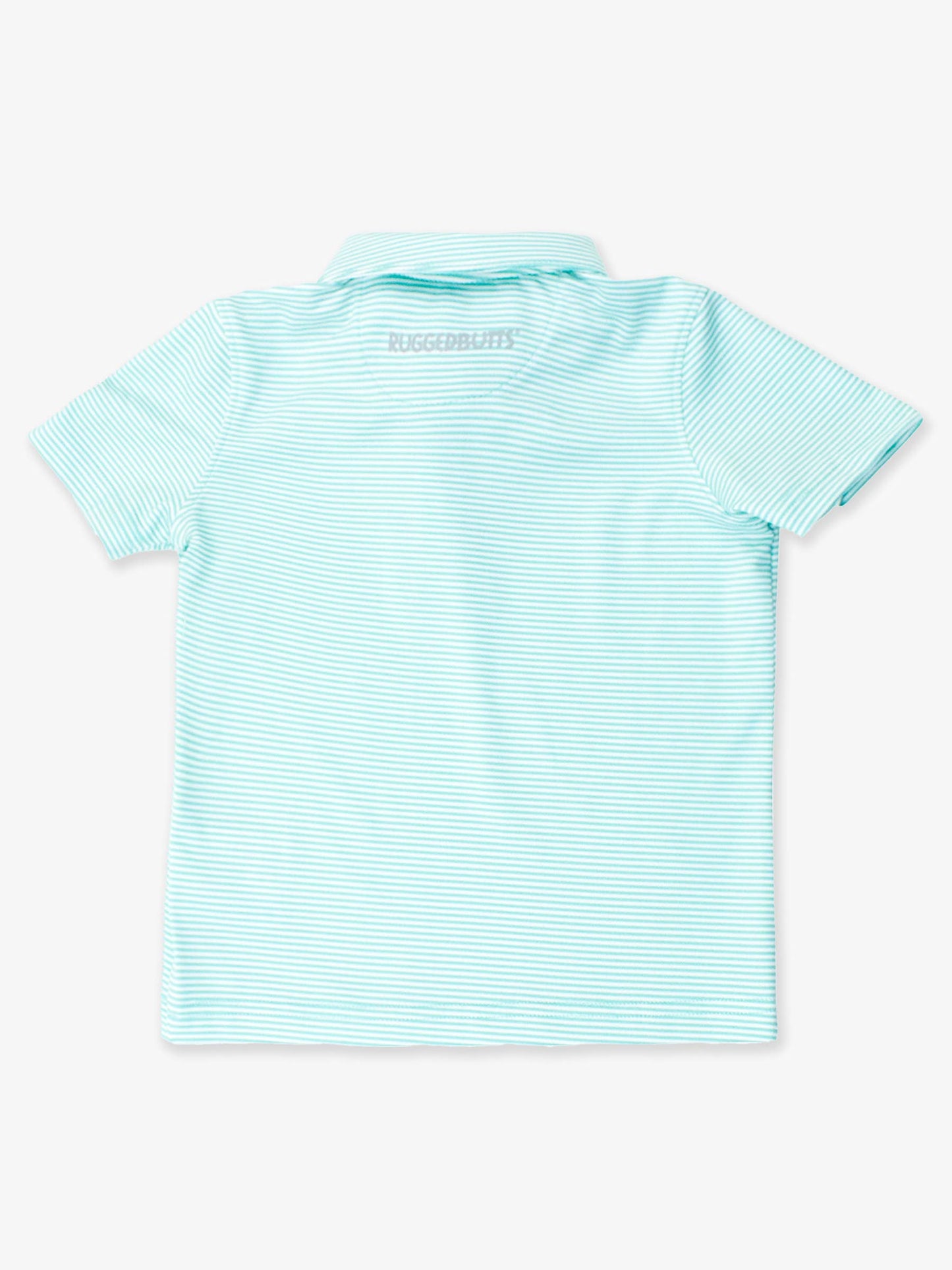 Boys Marine Green Micro Stripe Knit Short Sleeve Performance Polo: Green / 5
