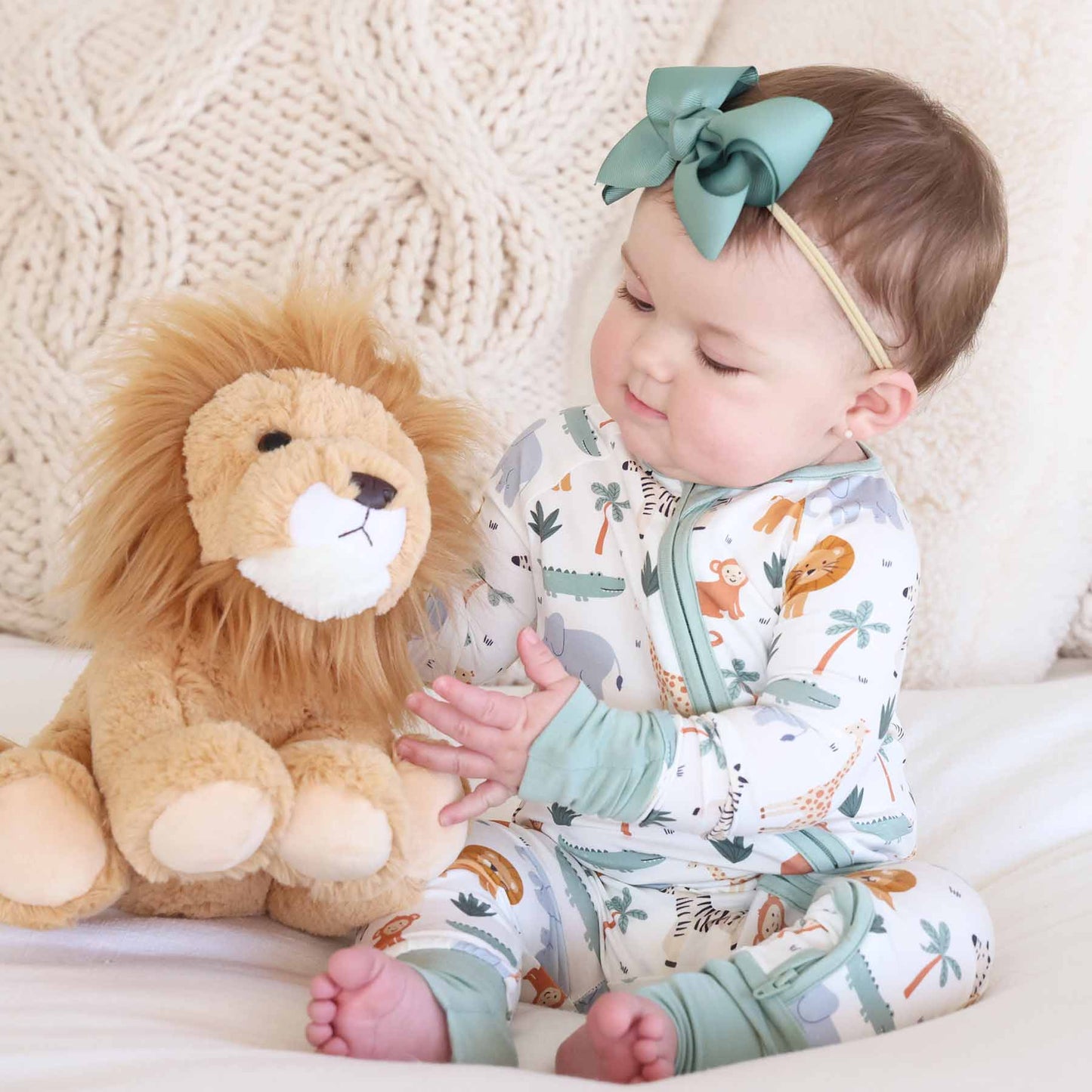 Safari Snuggles Convertible Zip Romper: 0-3 months