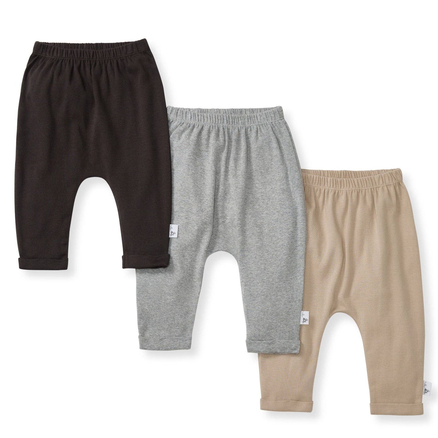 Solid Organic Cotton Baby Pants 3 Pack - Ash: Ash / 24 Months