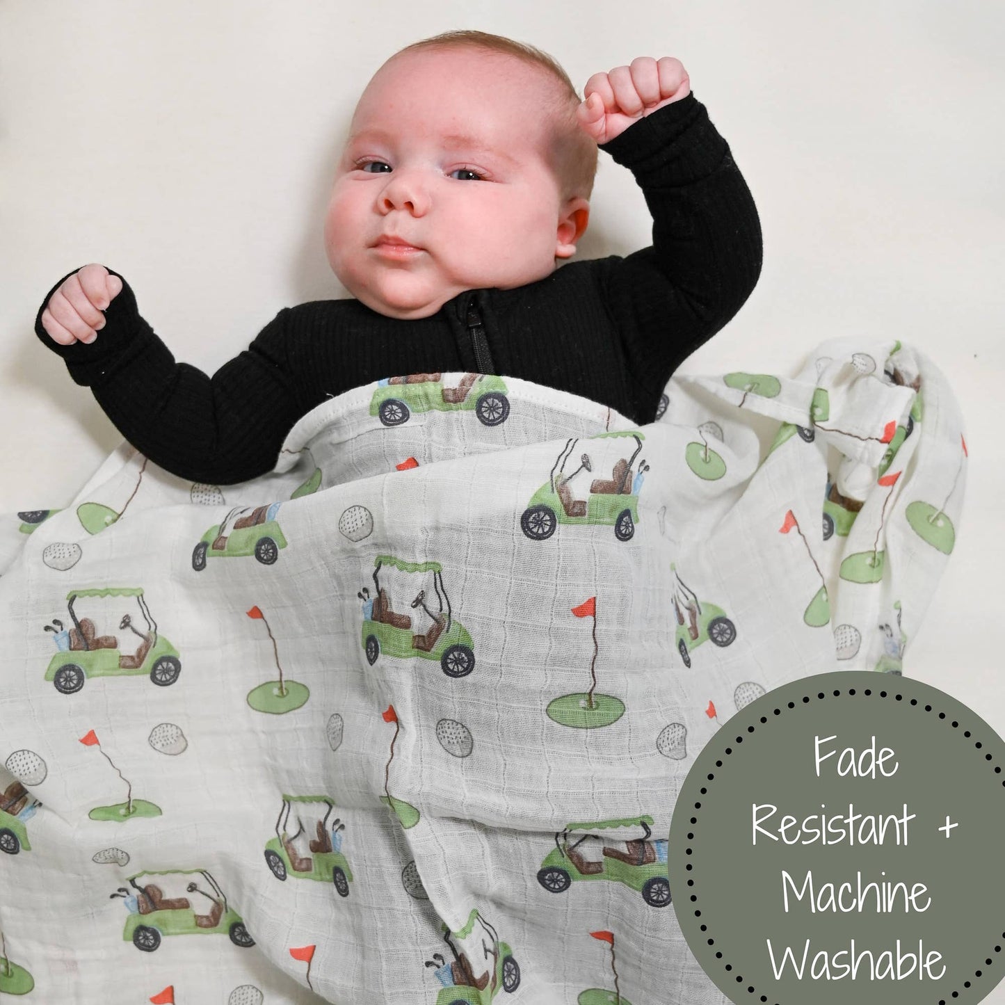 Baby Muslin Swaddle Blanket 47x47 Golf A Round