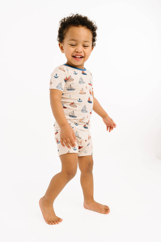 Nautical Sail Bamboo Shorts Set